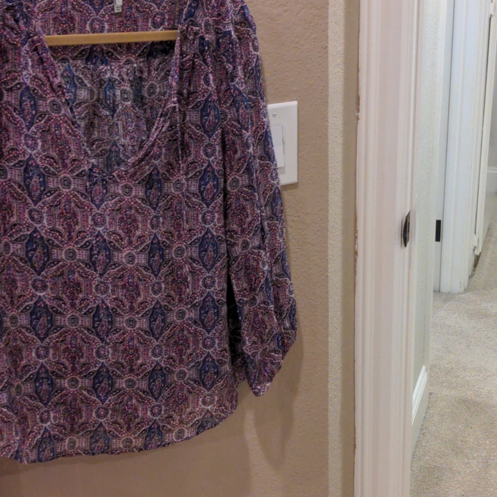 Joie patterned sheer blouse
